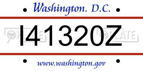 I41320Z District Of Columbia License Plate
