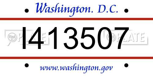I413507 District Of Columbia License Plate