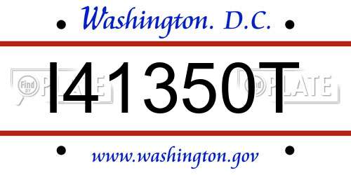 I41350T District Of Columbia License Plate
