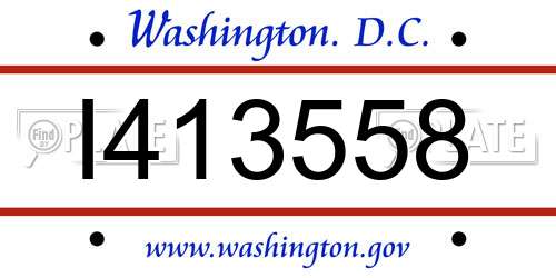 I413558 District Of Columbia License Plate