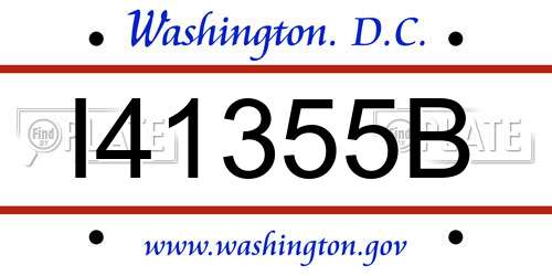I41355B District Of Columbia License Plate