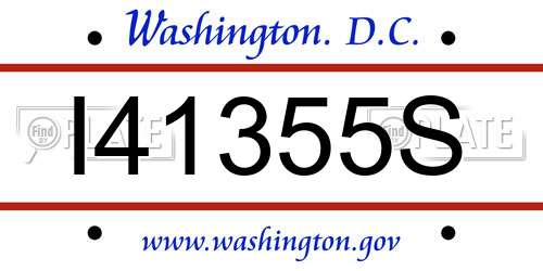 I41355S District Of Columbia License Plate