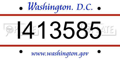 I413585 District Of Columbia License Plate
