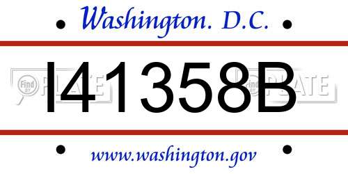 I41358B District Of Columbia License Plate