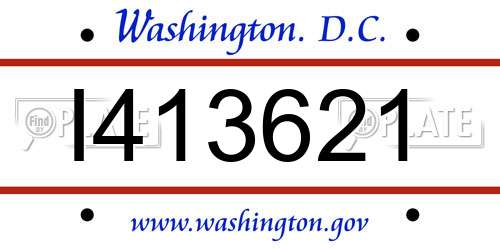 I413621 District Of Columbia License Plate