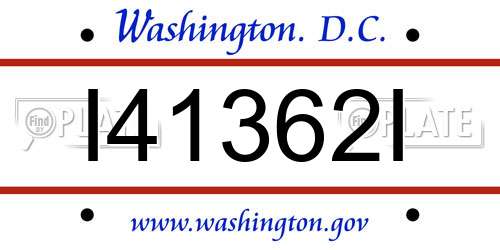 I41362I District Of Columbia License Plate