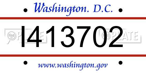 I413702 District Of Columbia License Plate