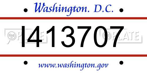 I413707 District Of Columbia License Plate