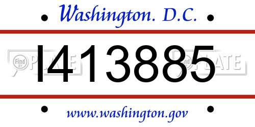 I413885 District Of Columbia License Plate