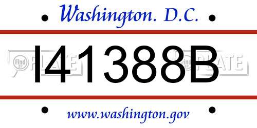 I41388B District Of Columbia License Plate
