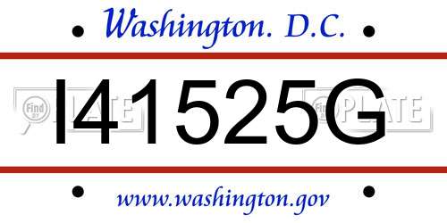 I41525G District Of Columbia License Plate