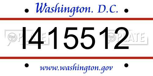 I415512 District Of Columbia License Plate
