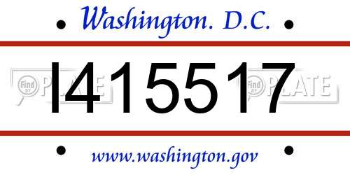 I415517 District Of Columbia License Plate