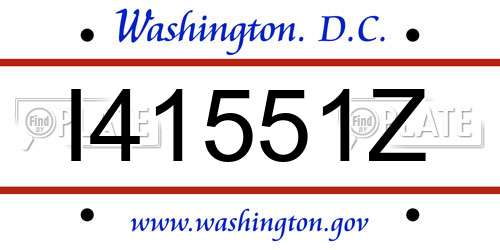 I41551Z District Of Columbia License Plate