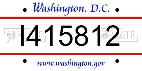I415812 District Of Columbia License Plate
