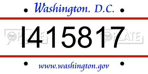 I415817 District Of Columbia License Plate