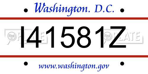 I41581Z District Of Columbia License Plate