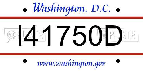 I41750D District Of Columbia License Plate