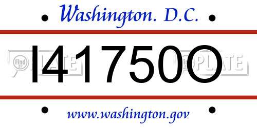 I41750O District Of Columbia License Plate