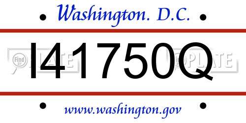 I41750Q District Of Columbia License Plate