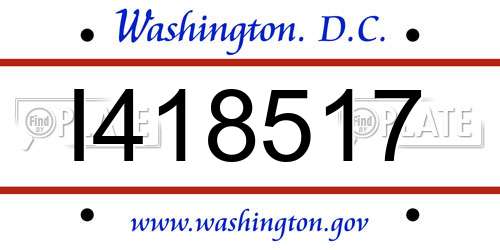 I418517 District Of Columbia License Plate