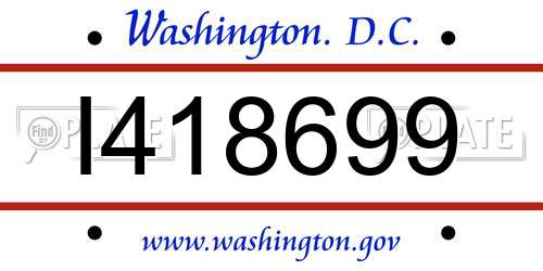 I418699 District Of Columbia License Plate