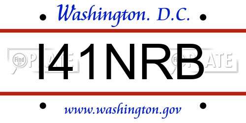 I41NRB District Of Columbia License Plate