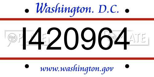 I420964 District Of Columbia License Plate