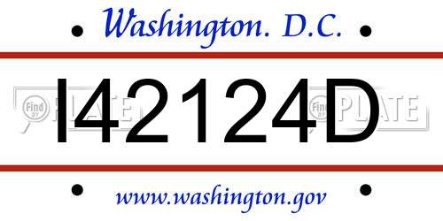 I42124D District Of Columbia License Plate