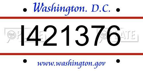 I421376 District Of Columbia License Plate
