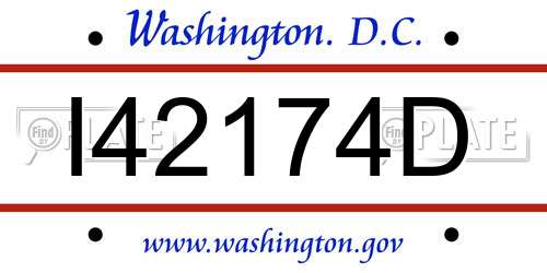 I42174D District Of Columbia License Plate
