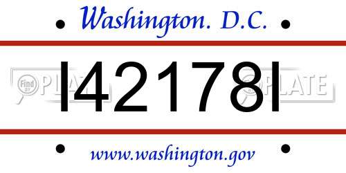 I42178I District Of Columbia License Plate