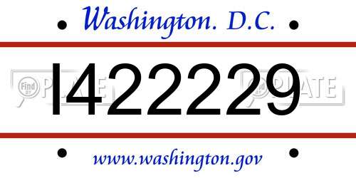 I422229 District Of Columbia License Plate
