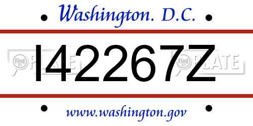I42267Z District Of Columbia License Plate