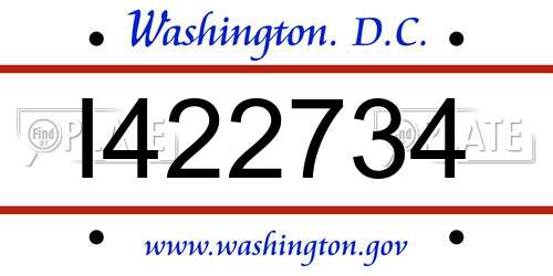 I422734 District Of Columbia License Plate