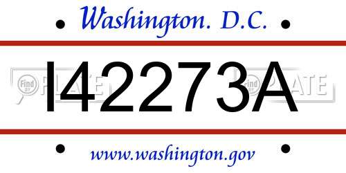 I42273A District Of Columbia License Plate