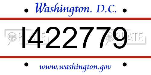 I422779 District Of Columbia License Plate