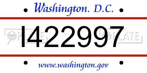 I422997 District Of Columbia License Plate
