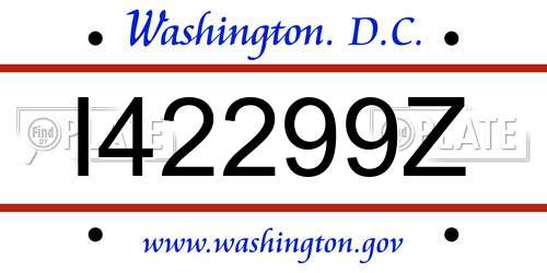 I42299Z District Of Columbia License Plate