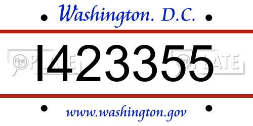 I423355 District Of Columbia License Plate