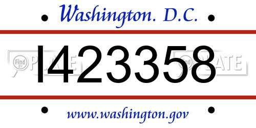 I423358 District Of Columbia License Plate