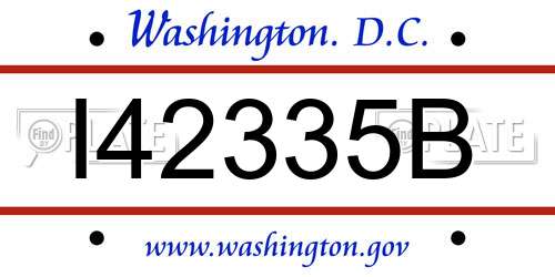 I42335B District Of Columbia License Plate