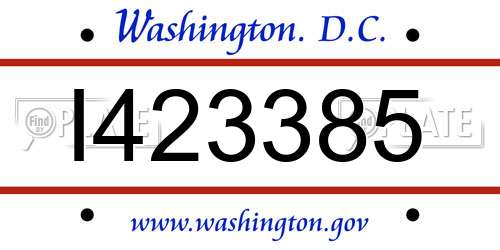 I423385 District Of Columbia License Plate