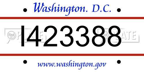 I423388 District Of Columbia License Plate