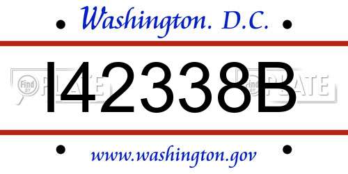 I42338B District Of Columbia License Plate