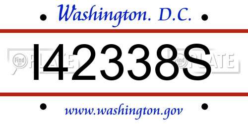 I42338S District Of Columbia License Plate