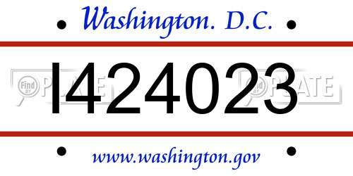 I424023 District Of Columbia License Plate