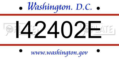 I42402E District Of Columbia License Plate