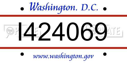 I424069 District Of Columbia License Plate