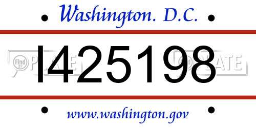 I425198 District Of Columbia License Plate